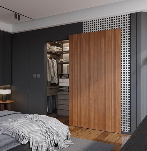 Sistema de riel para puerta corrediza oculta